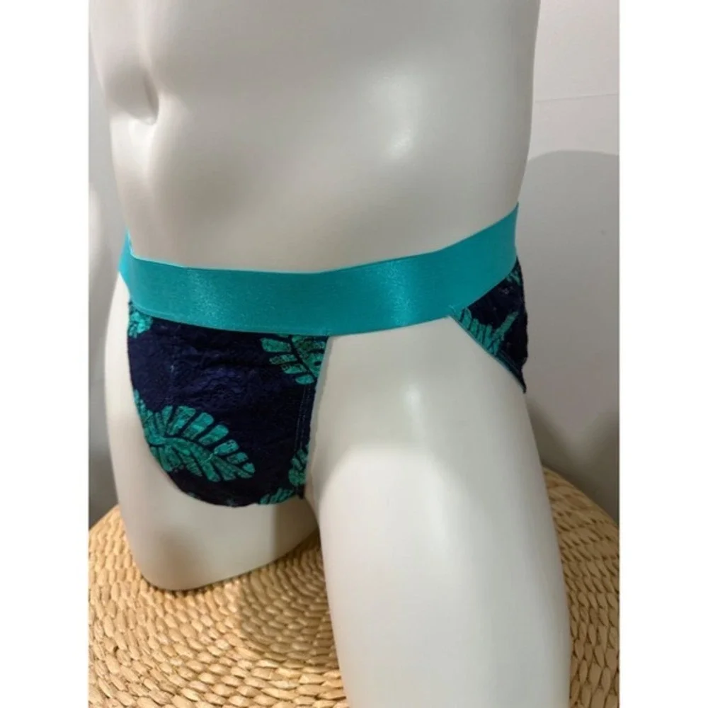 Cosabella Never Say Never Printed Sports Brief LEAF Men's Lace Underwear XL NWT